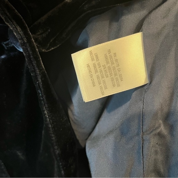 NWT Anthropologie Kachel Size 2 Navy Blue Micah Velvet Blazer One Button $180 - Picture 5 of 8